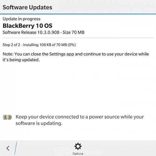 BlackBerry OS 10.3.0.908 update on Passport