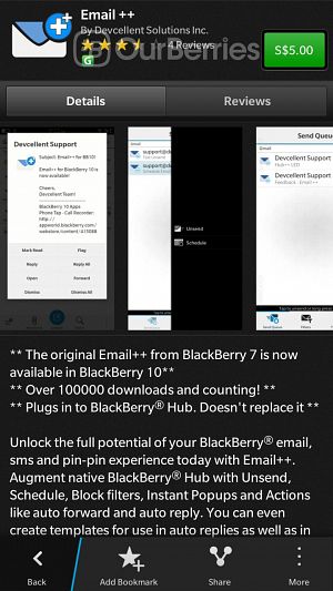 Email++ in BlackBerry World