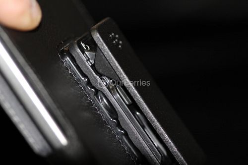 BlackBerry Passport Leather Swivel Holster Belt clip close up