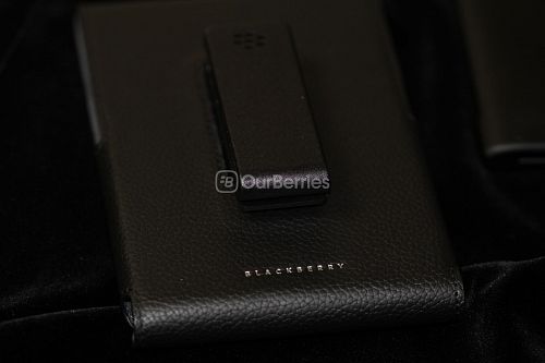 BlackBerry Passport Leather Swivel Holster Back View