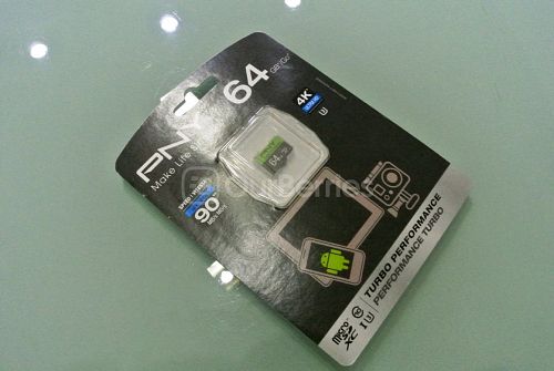 Front of the retail packaging for PNY Turbo Performance 64GB High Speed MicroSD [2015 Edition]