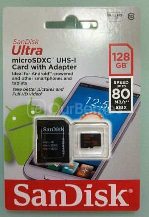 SanDisk 128GB Ultra microSDXC UHS-I/Class 10 Memory Card with Adapter,  Speed Up to 80MB/s (SDSQUNC-128G-GN6MA) 